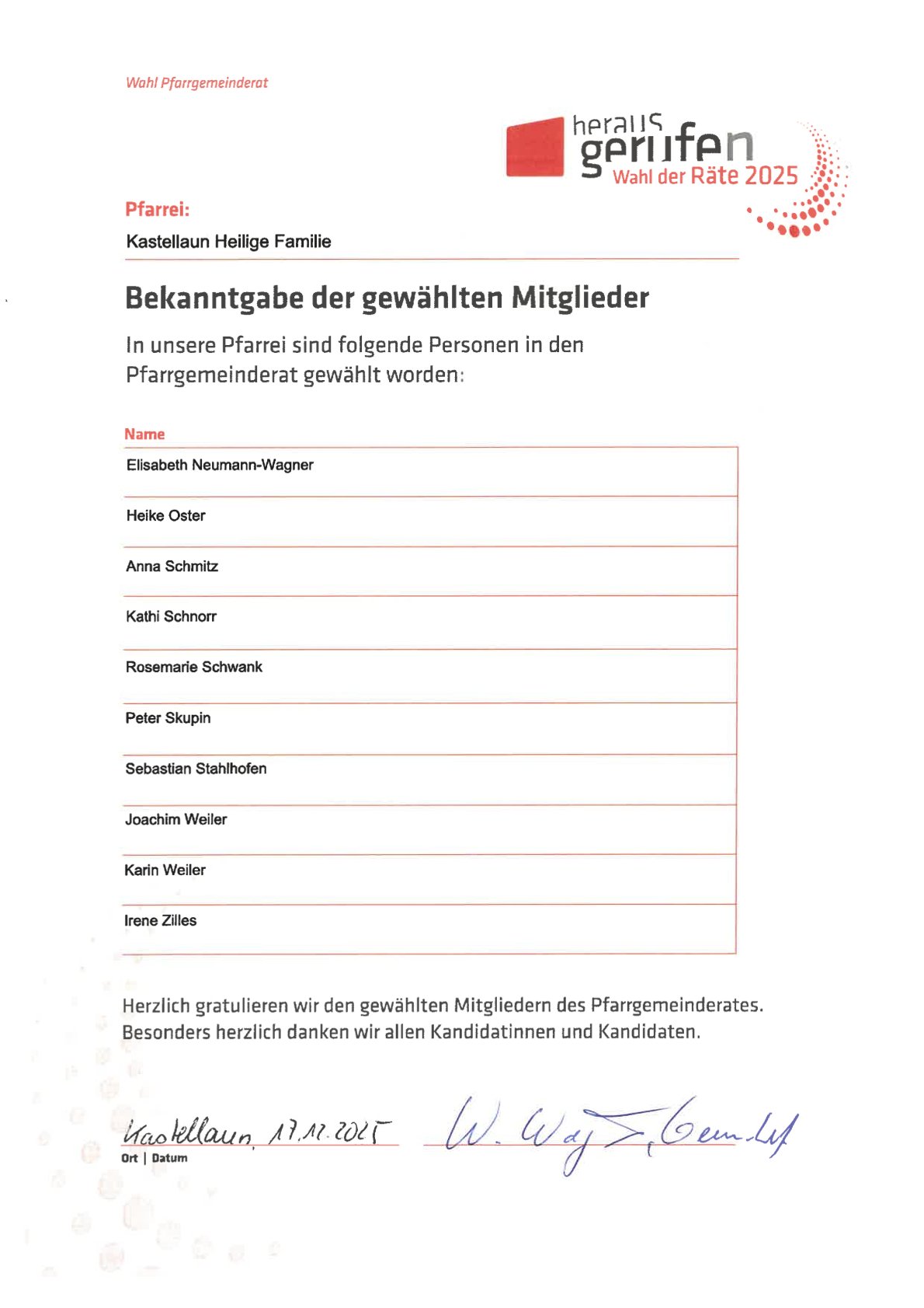 Bekanntgabe gewählte Mitglieder 1 Bilddatei